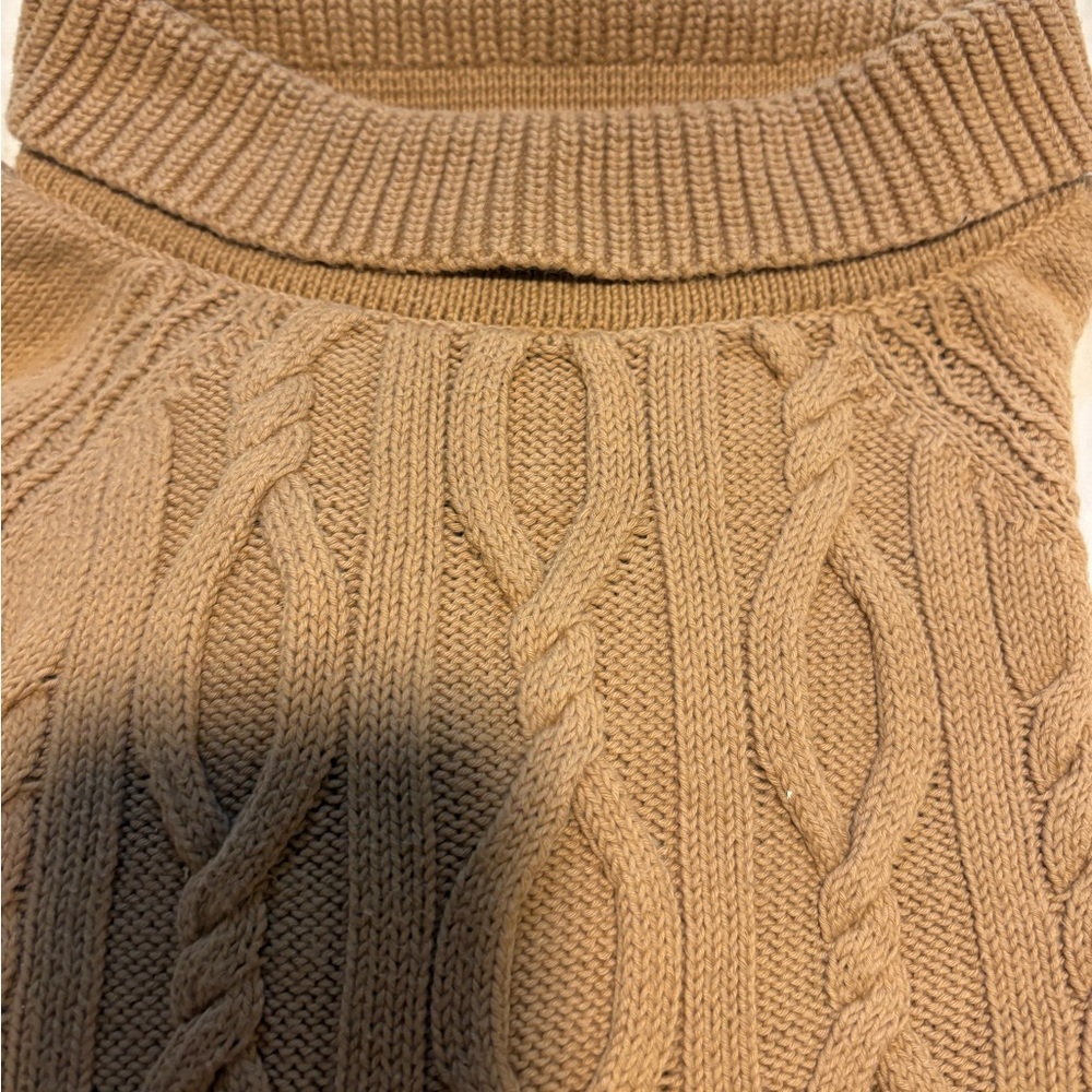 Talbots Cable Knit Turtleneck Sweater in Camel